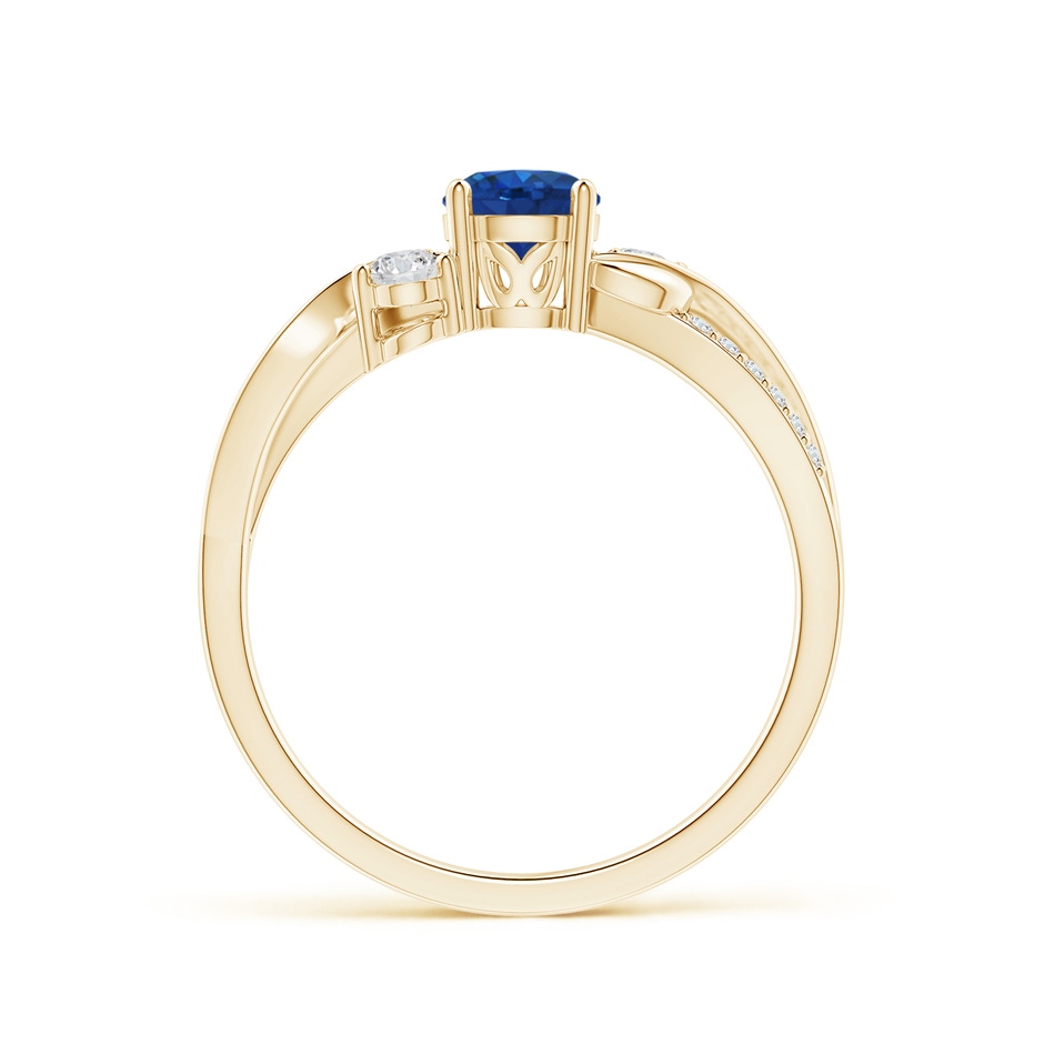 5mm AAA Sapphire and Diamond Twisted Vine Ring in Yellow Gold side 199
