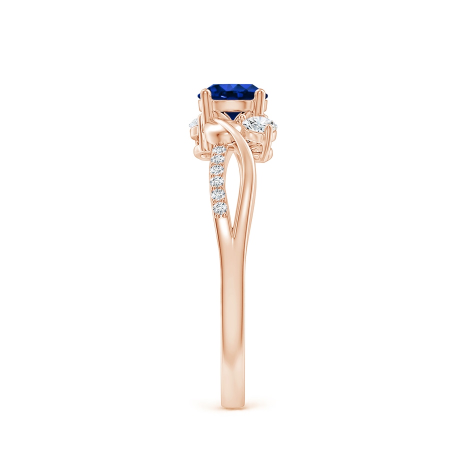 5mm AAAA Sapphire and Diamond Twisted Vine Ring in 18K Rose Gold side 299