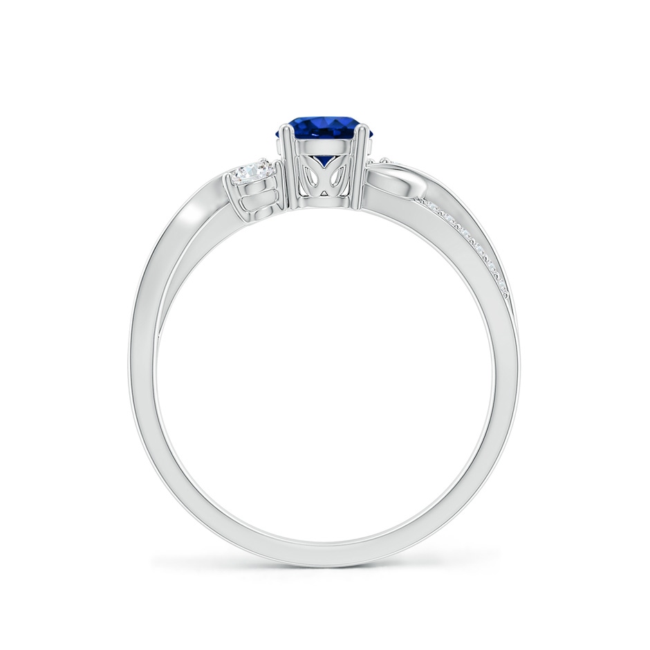 5mm AAAA Sapphire and Diamond Twisted Vine Ring in 9K White Gold side 199
