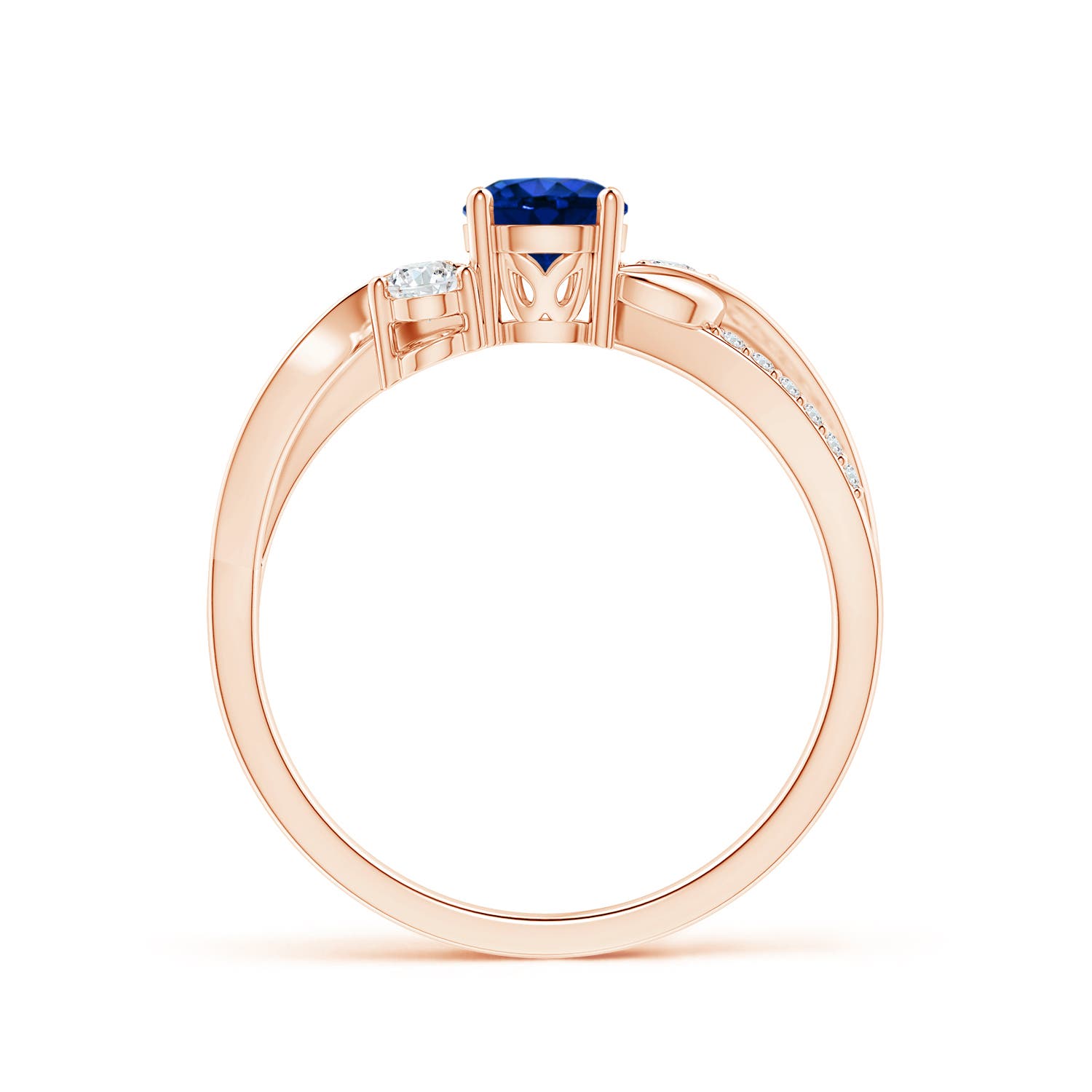 AAAA - Blue Sapphire / 0.8 CT / 14 KT Rose Gold