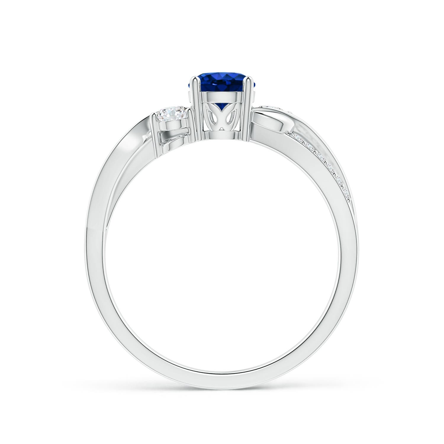 AAAA - Blue Sapphire / 0.8 CT / 14 KT White Gold