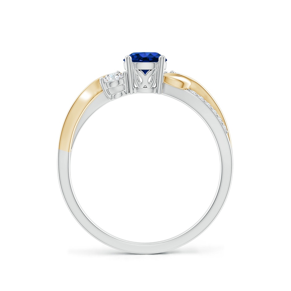 5mm AAAA Sapphire and Diamond Twisted Vine Ring in White Gold Yellow Gold side 199