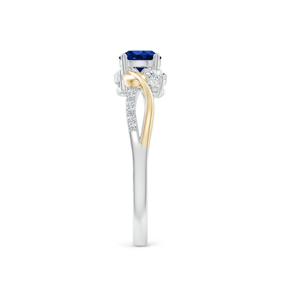 5mm AAAA Sapphire and Diamond Twisted Vine Ring in White Gold Yellow Gold side 299