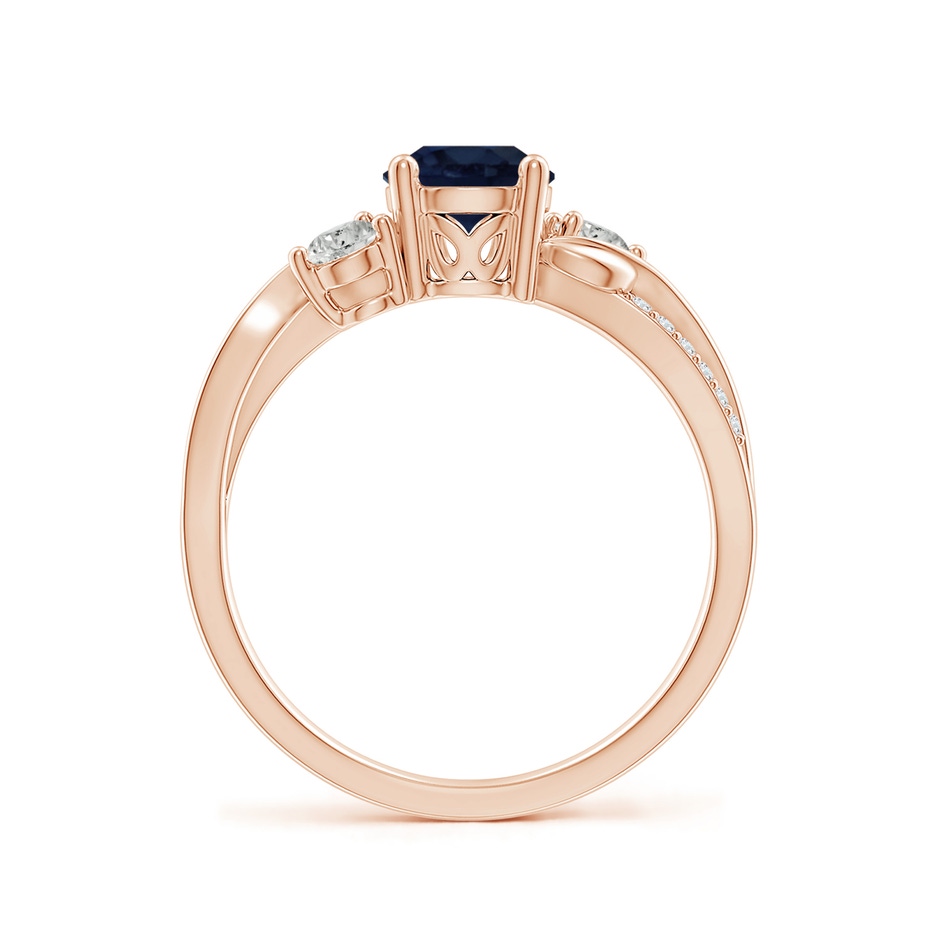 6mm A Sapphire and Diamond Twisted Vine Ring in Rose Gold side 199