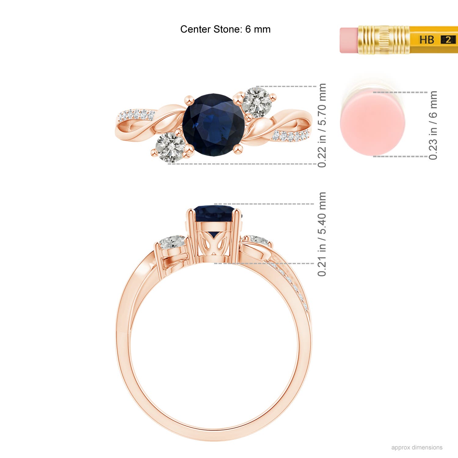 A - Blue Sapphire / 1.27 CT / 14 KT Rose Gold