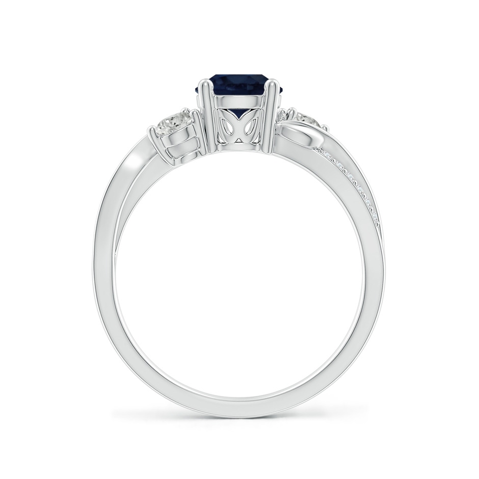 6mm A Sapphire and Diamond Twisted Vine Ring in White Gold side 199