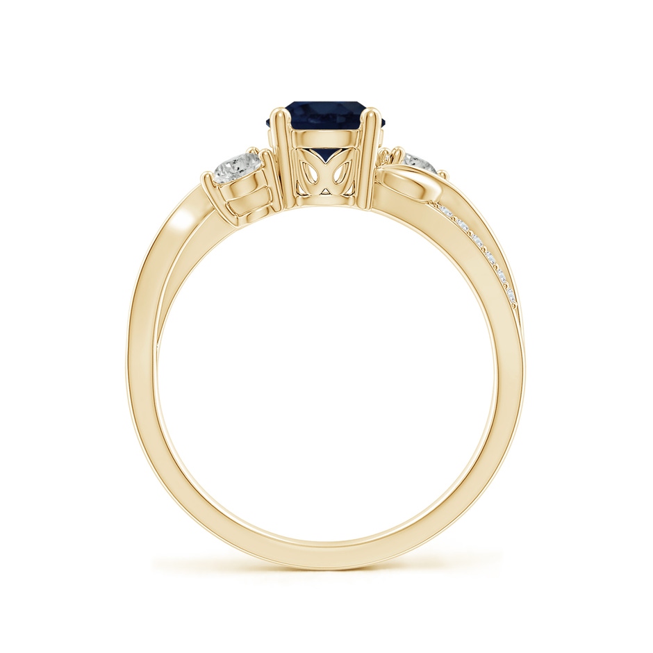 6mm A Sapphire and Diamond Twisted Vine Ring in Yellow Gold side 199