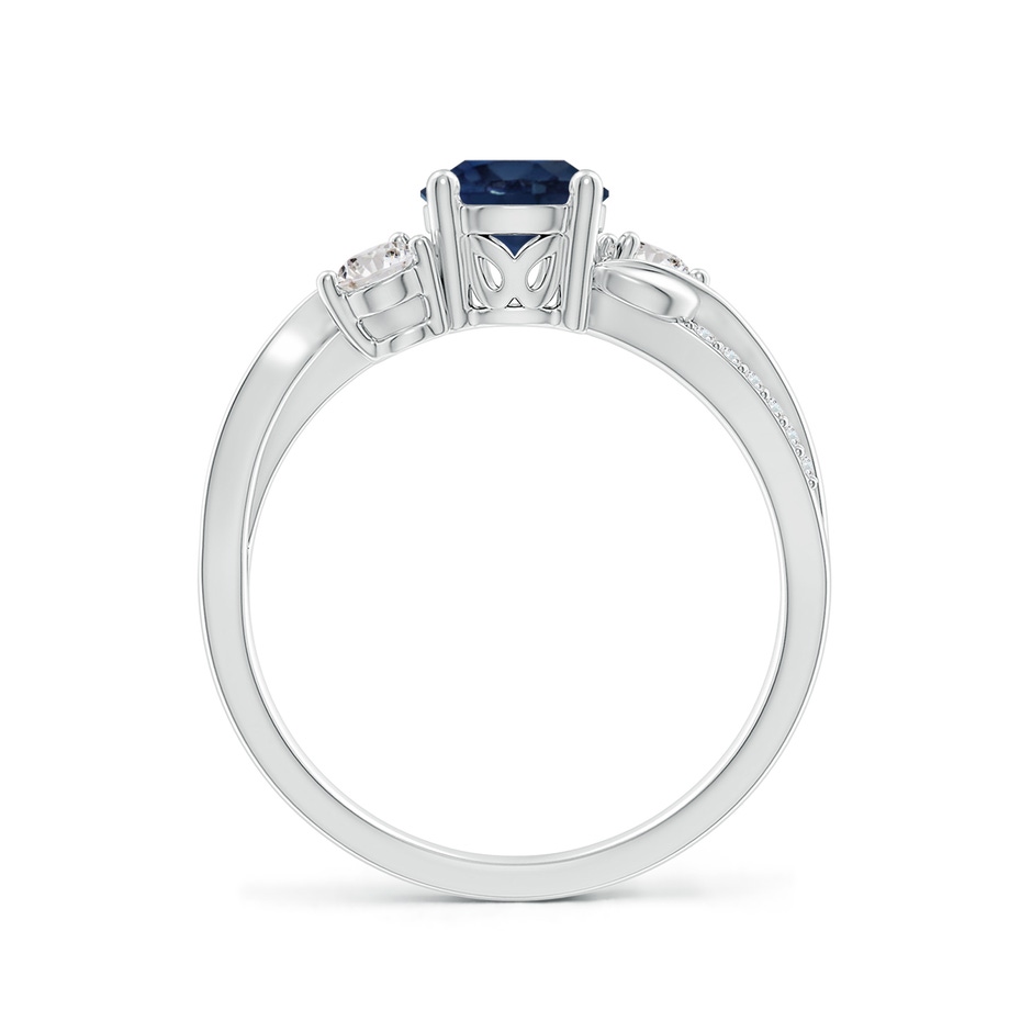 6mm AA Sapphire and Diamond Twisted Vine Ring in P950 Platinum side 199
