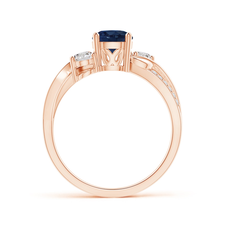 6mm AA Sapphire and Diamond Twisted Vine Ring in Rose Gold side 199