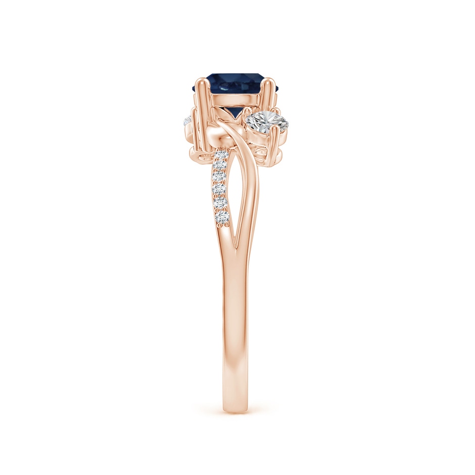 6mm AA Sapphire and Diamond Twisted Vine Ring in Rose Gold side 299