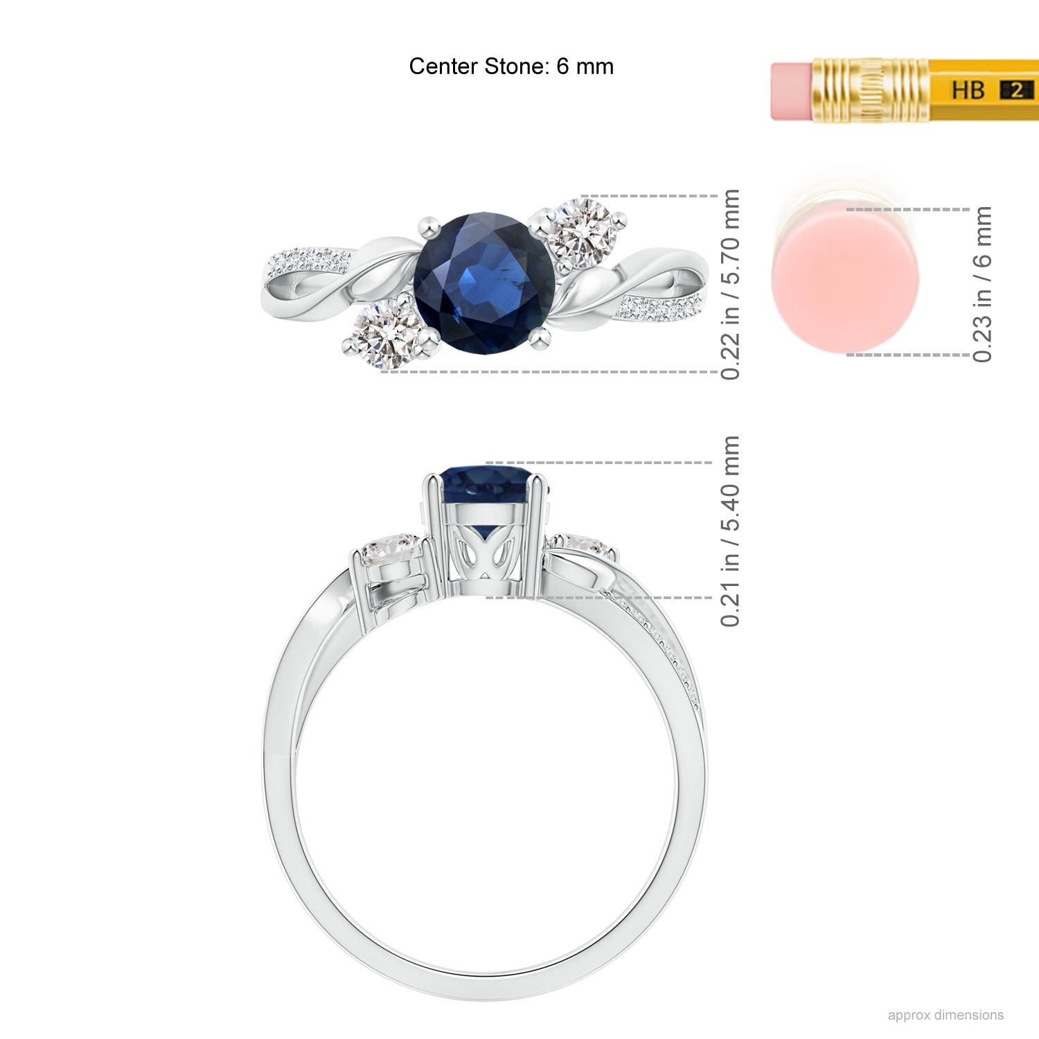 AA - Blue Sapphire / 1.27 CT / 14 KT White Gold