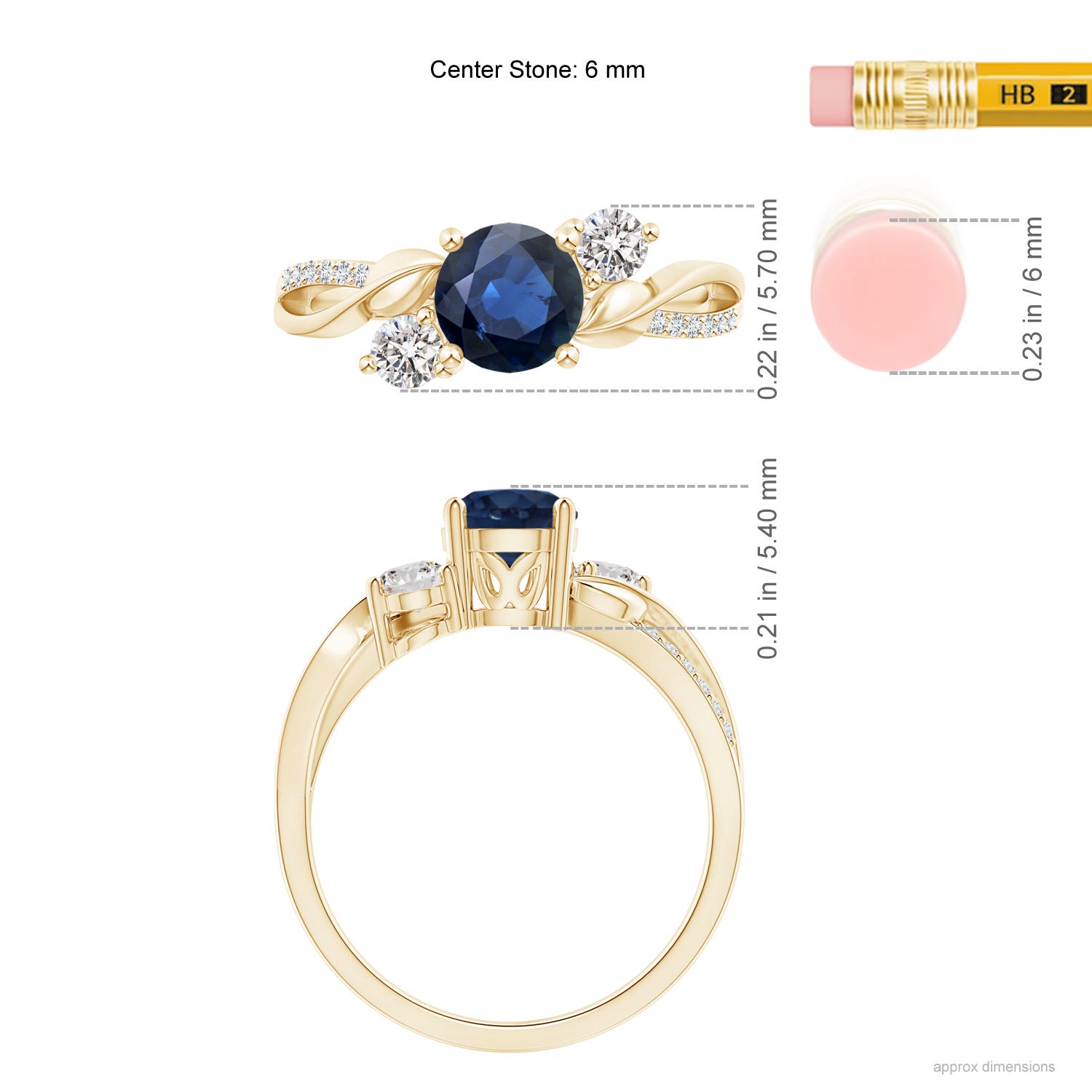 AA - Blue Sapphire / 1.27 CT / 14 KT Yellow Gold