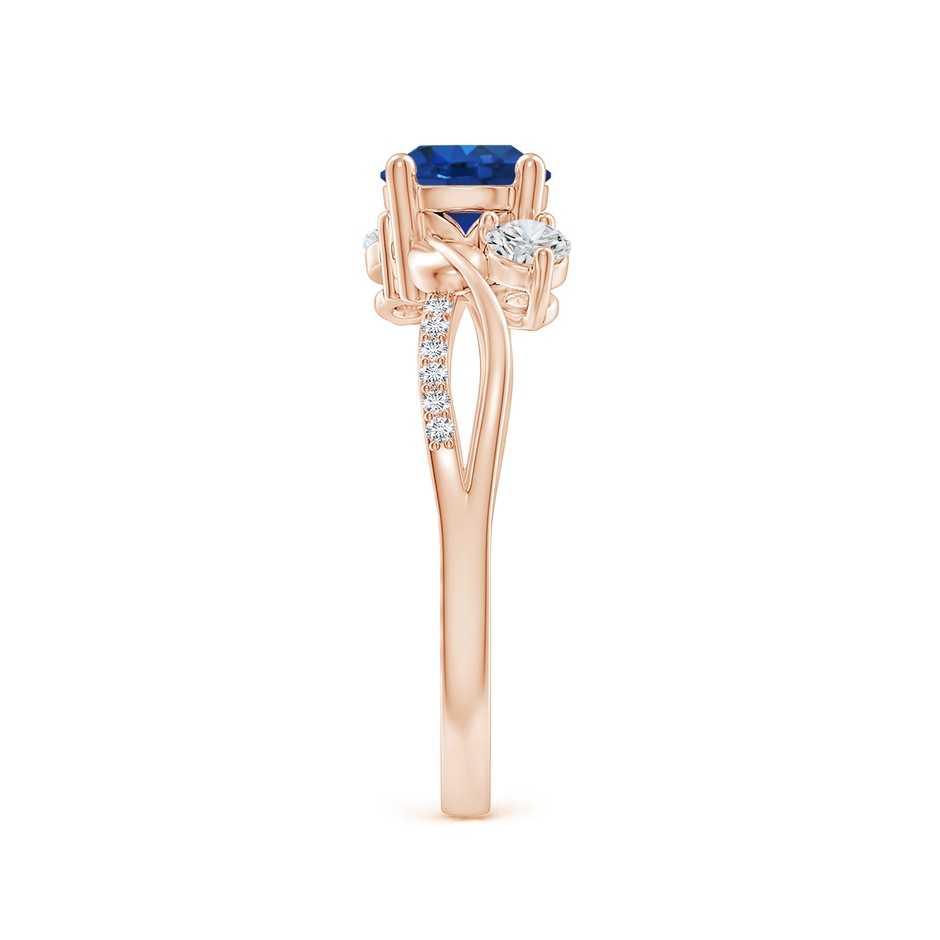 6mm AAA Sapphire and Diamond Twisted Vine Ring in 18K Rose Gold side 299