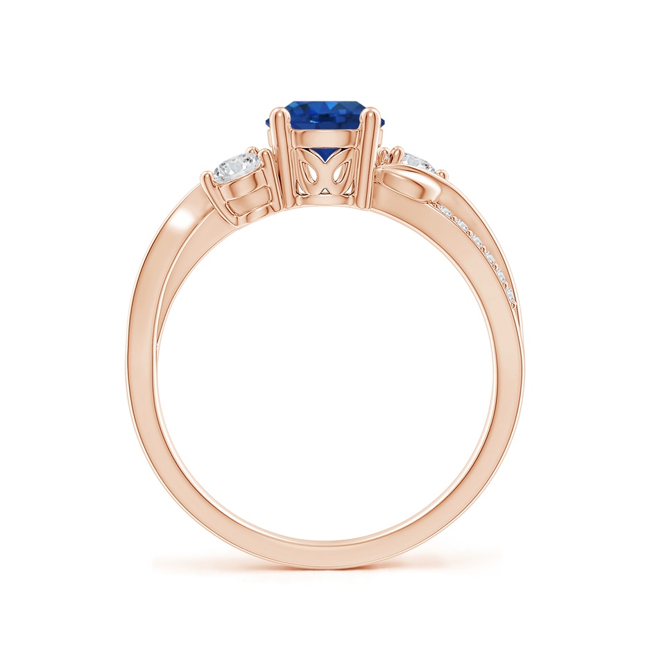 6mm AAA Sapphire and Diamond Twisted Vine Ring in Rose Gold side 199