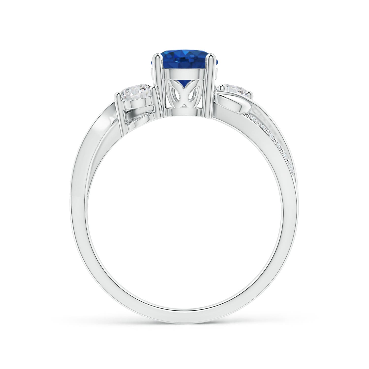 AAA - Blue Sapphire / 1.27 CT / 14 KT White Gold