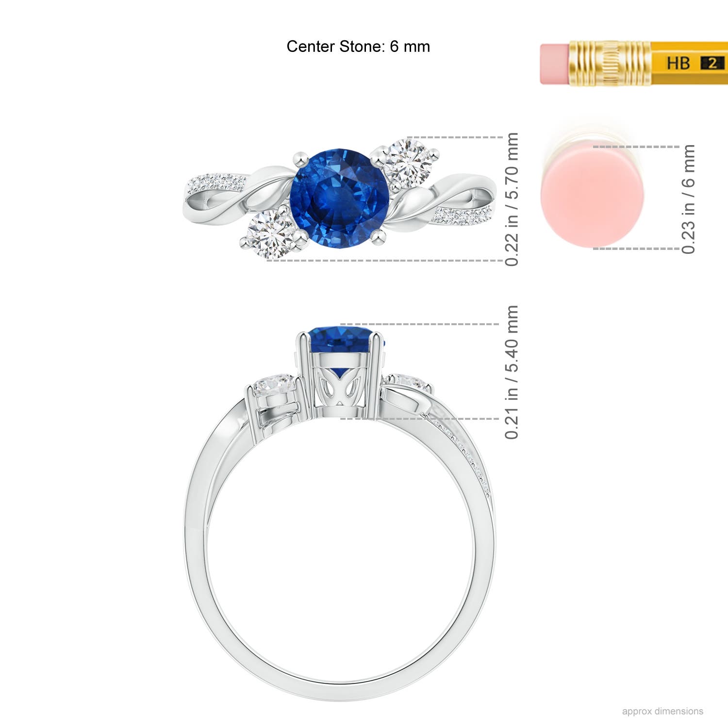 AAA - Blue Sapphire / 1.27 CT / 14 KT White Gold