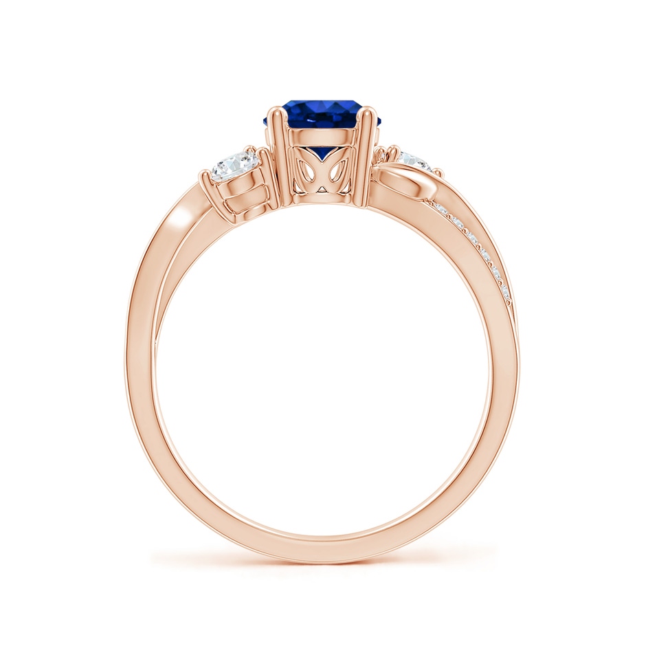 6mm AAAA Sapphire and Diamond Twisted Vine Ring in 18K Rose Gold side 199