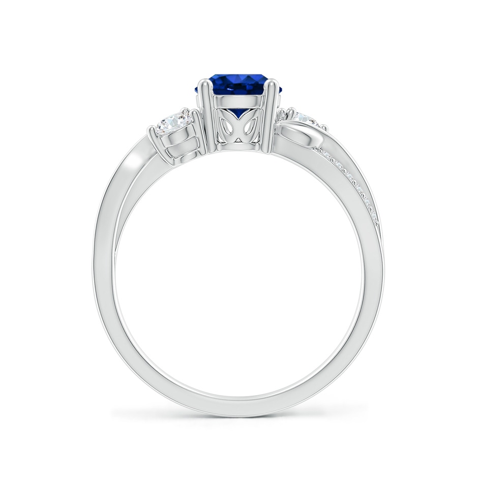 6mm Lab-Grown Sapphire and Diamond Twisted Vine Ring in 9K White Gold side 199