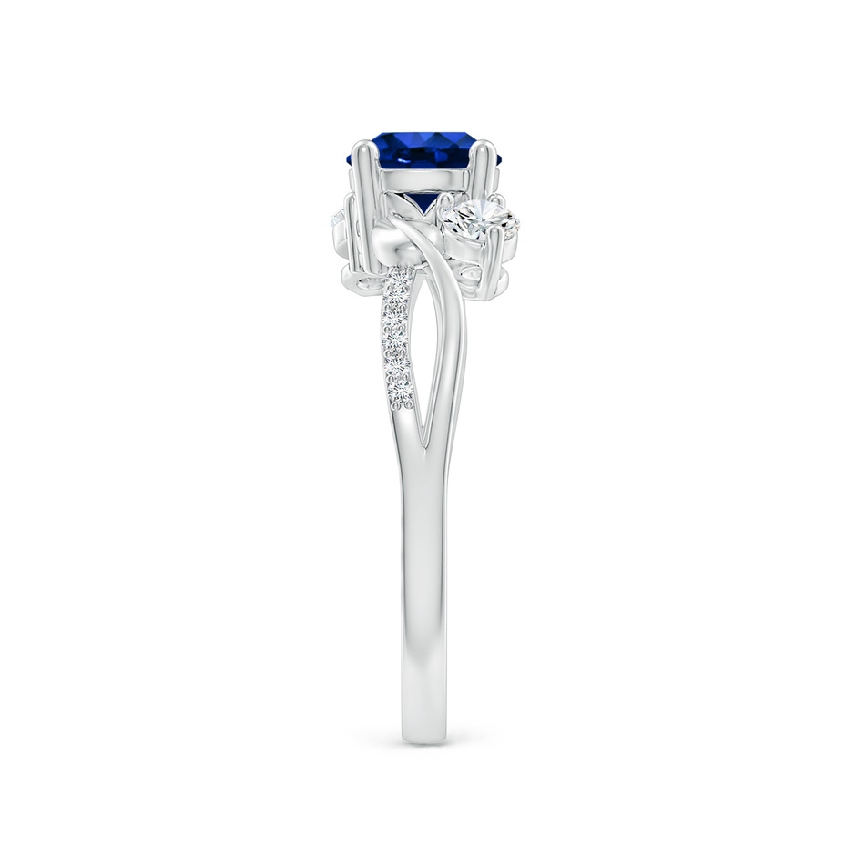 6mm Lab-Grown Sapphire and Diamond Twisted Vine Ring in 9K White Gold side 299