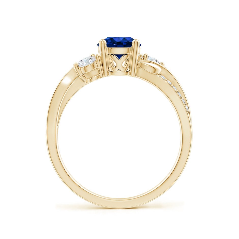 6mm AAAA Sapphire and Diamond Twisted Vine Ring in Yellow Gold side 199