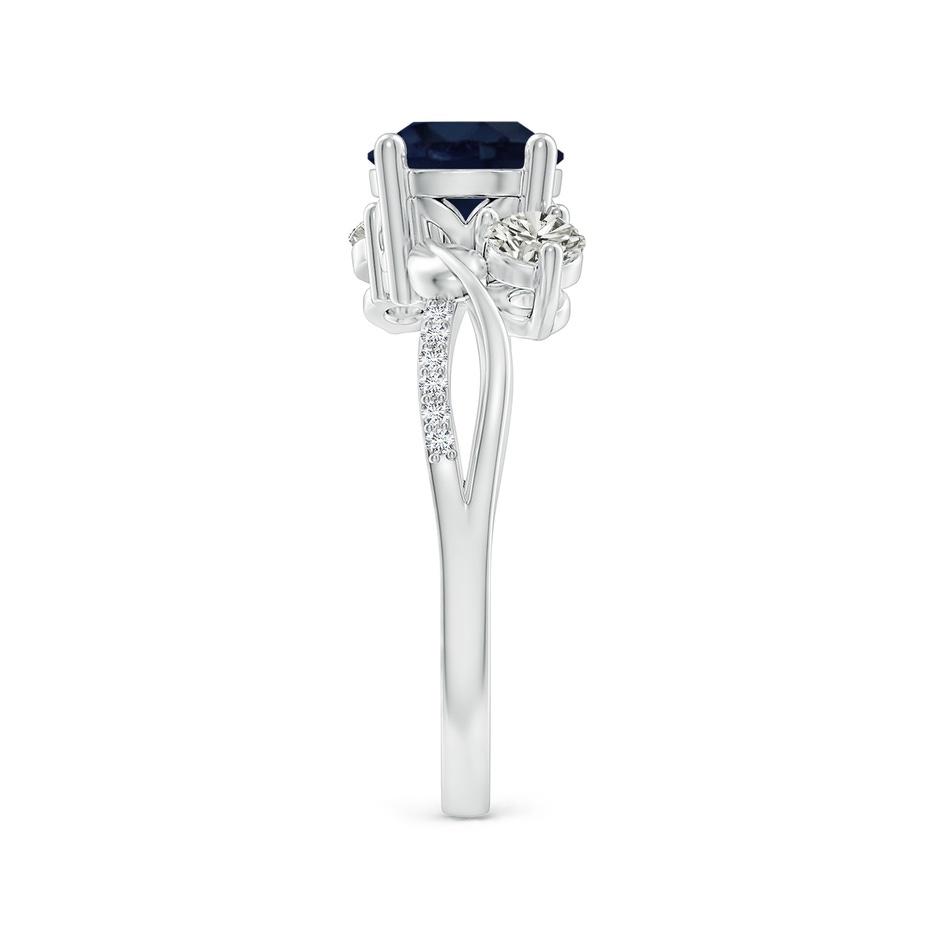 7mm A Sapphire and Diamond Twisted Vine Ring in P950 Platinum side 299