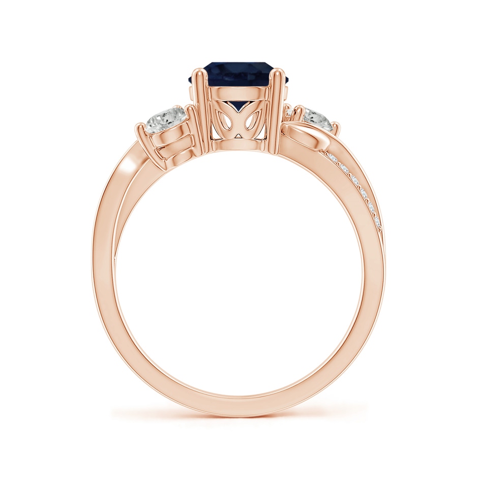 7mm A Sapphire and Diamond Twisted Vine Ring in Rose Gold side 199