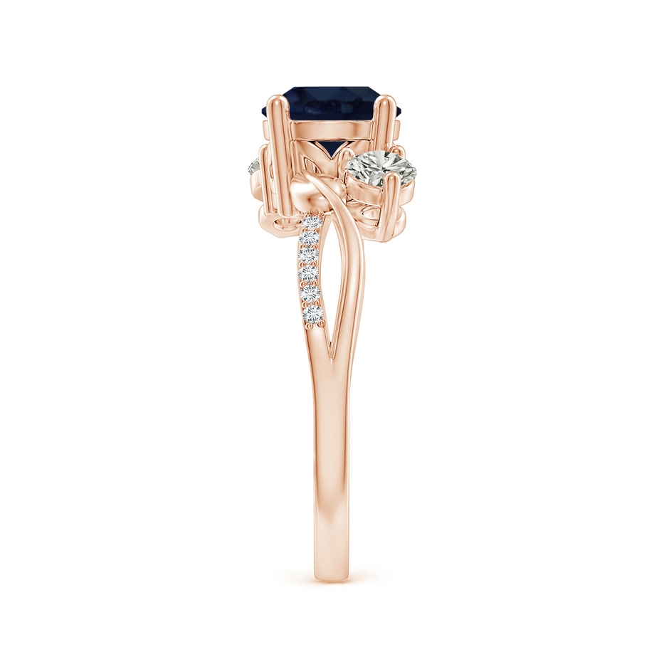 7mm A Sapphire and Diamond Twisted Vine Ring in Rose Gold side 299