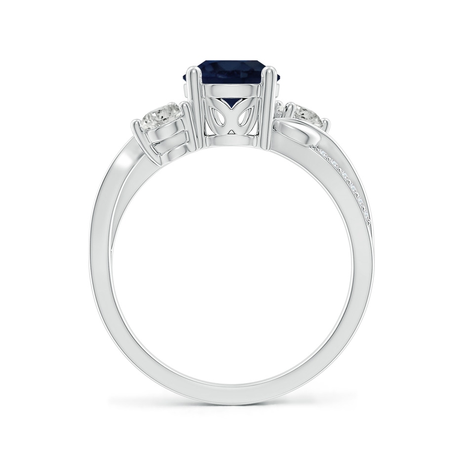 7mm A Sapphire and Diamond Twisted Vine Ring in White Gold side 199