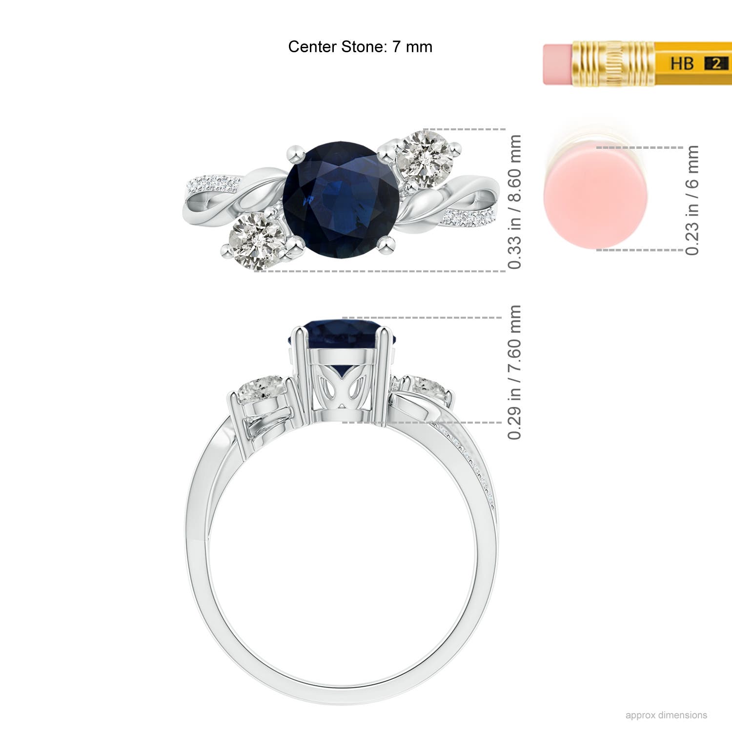 A - Blue Sapphire / 1.98 CT / 14 KT White Gold