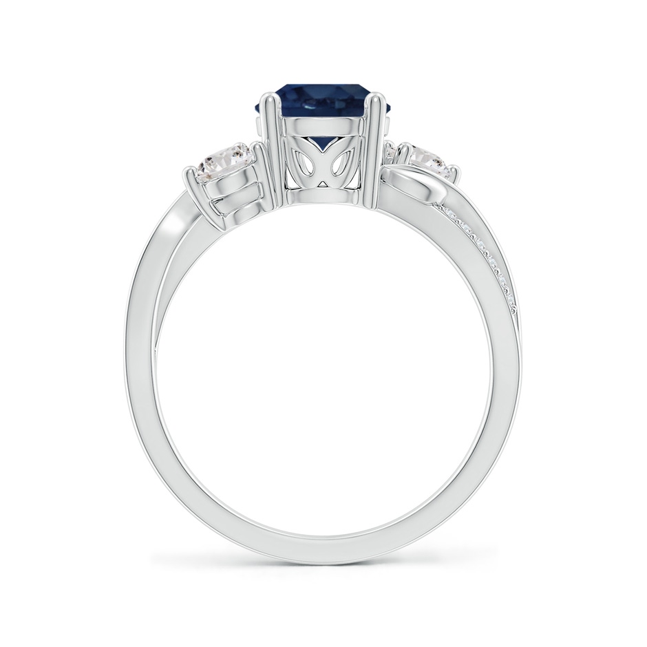 7mm AA Sapphire and Diamond Twisted Vine Ring in P950 Platinum side 199