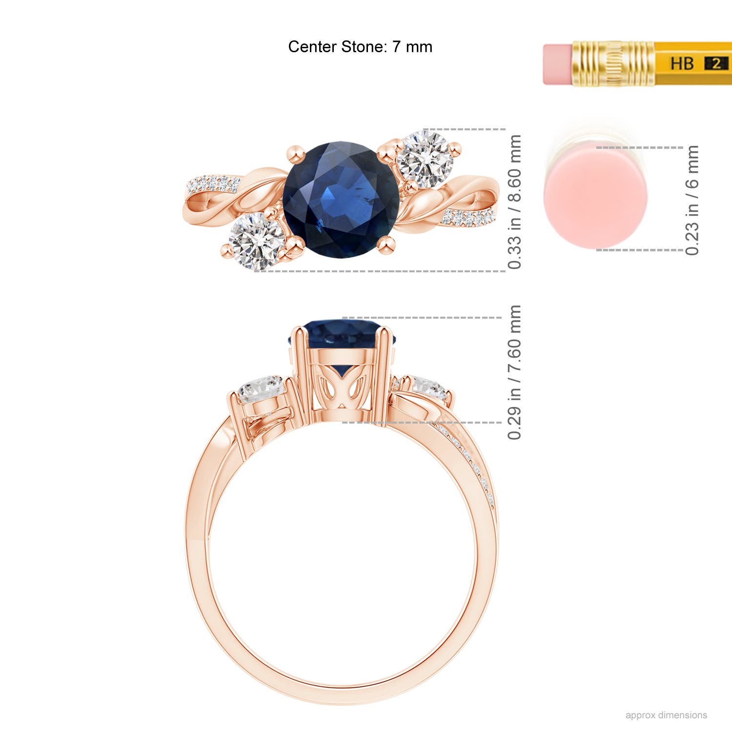 AA - Blue Sapphire / 1.98 CT / 14 KT Rose Gold