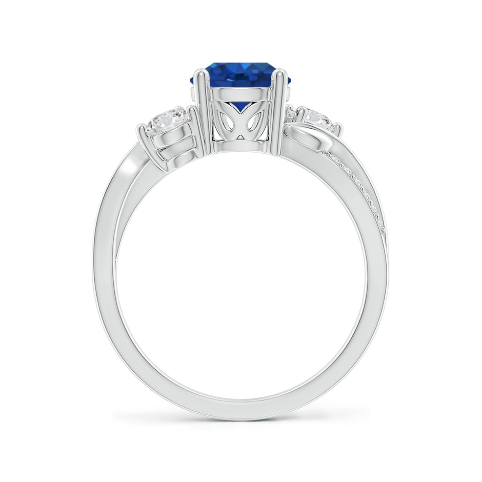 7mm AAA Sapphire and Diamond Twisted Vine Ring in P950 Platinum side 199