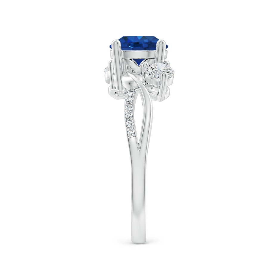7mm AAA Sapphire and Diamond Twisted Vine Ring in P950 Platinum side 299