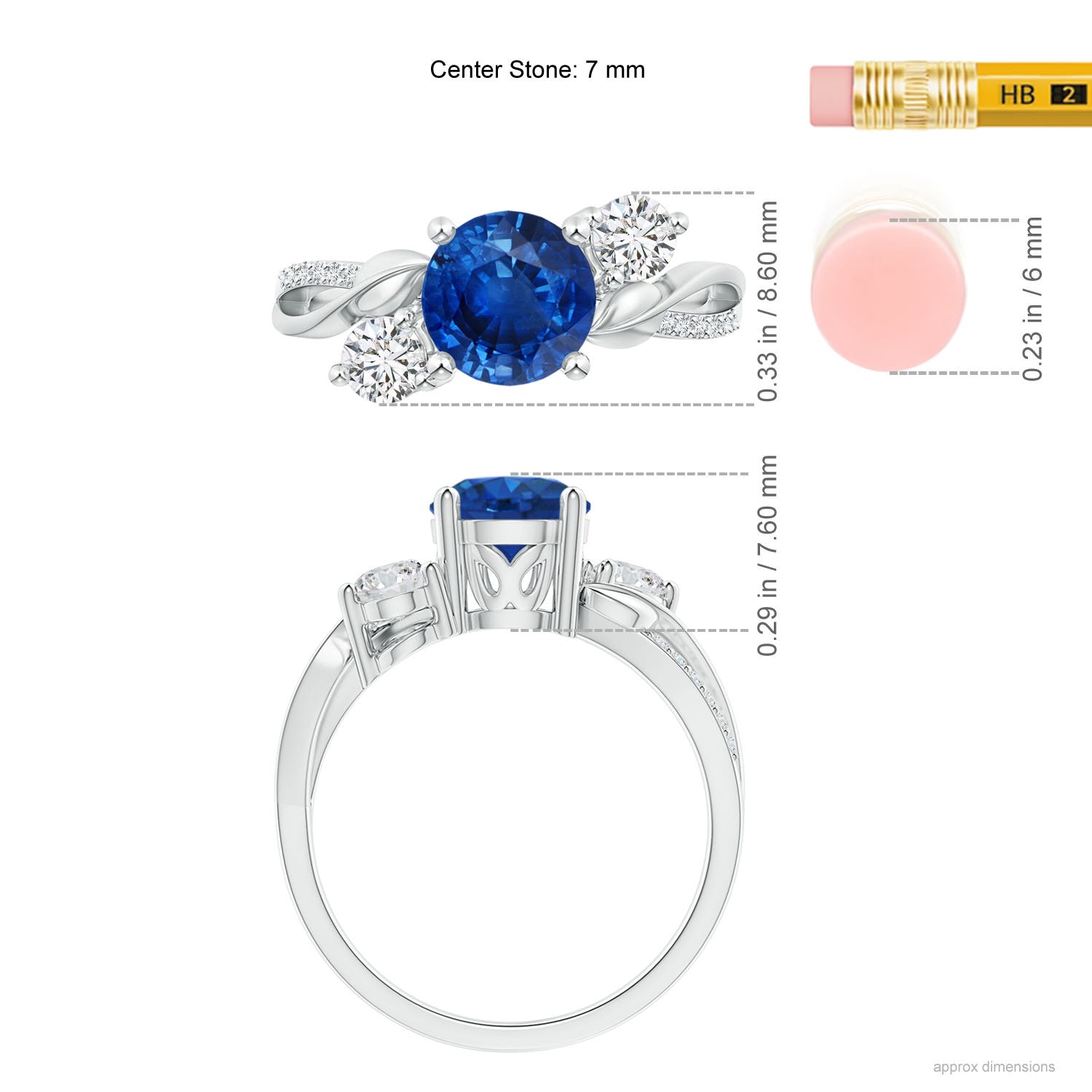 AAA - Blue Sapphire / 1.98 CT / 14 KT White Gold