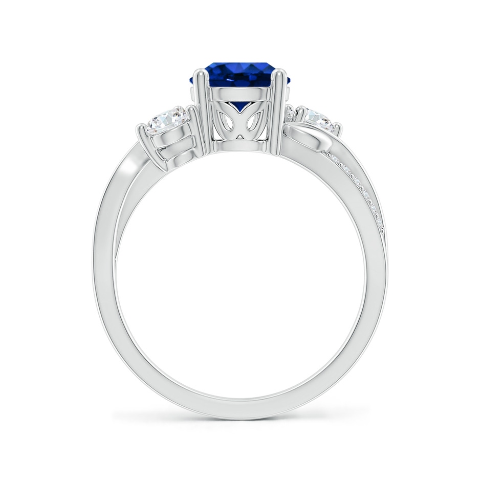 7mm AAAA Sapphire and Diamond Twisted Vine Ring in White Gold side 199