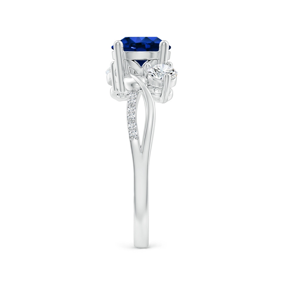 7mm AAAA Sapphire and Diamond Twisted Vine Ring in White Gold side 299