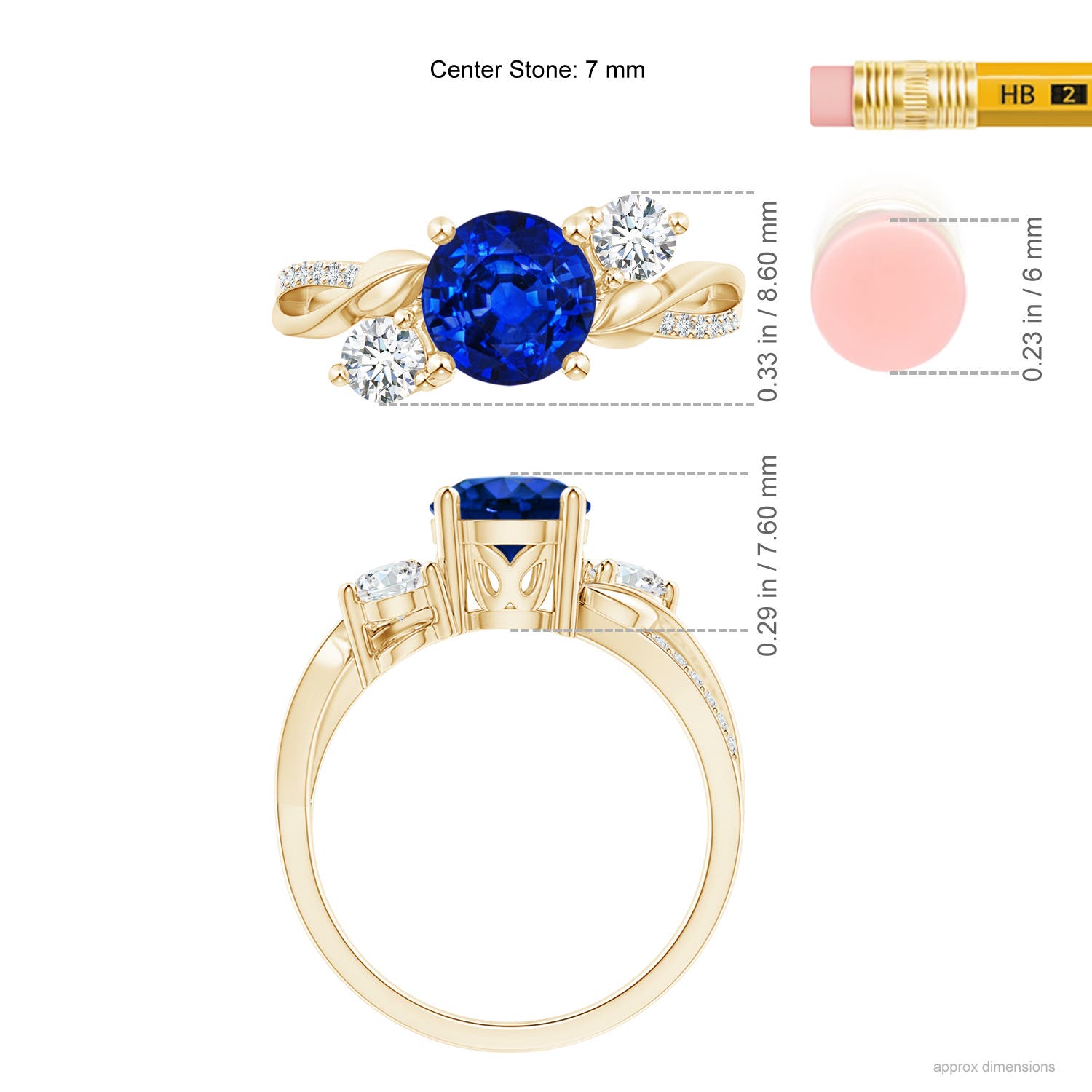 AAAA - Blue Sapphire / 1.98 CT / 14 KT Yellow Gold