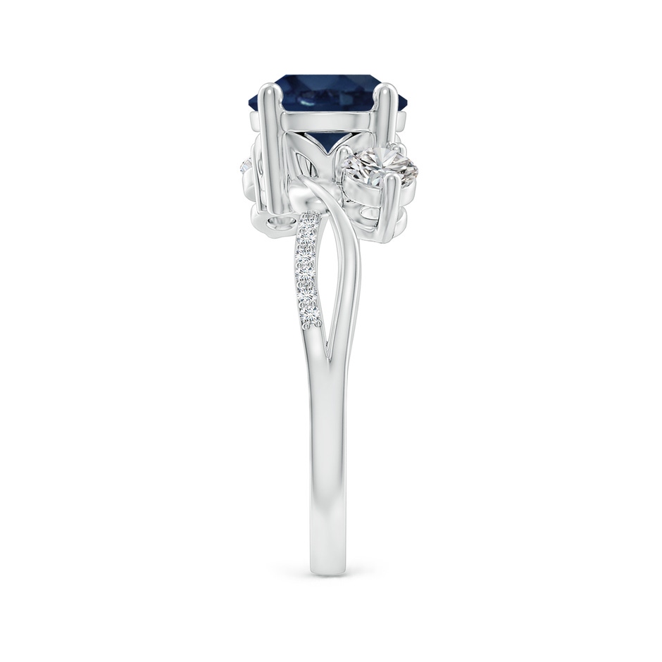 8mm AA Sapphire and Diamond Twisted Vine Ring in P950 Platinum side 299