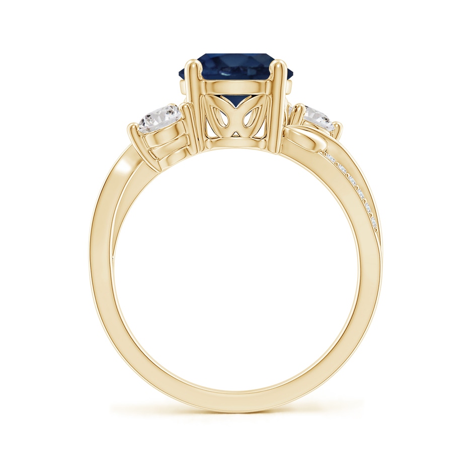8mm AA Sapphire and Diamond Twisted Vine Ring in Yellow Gold side 199