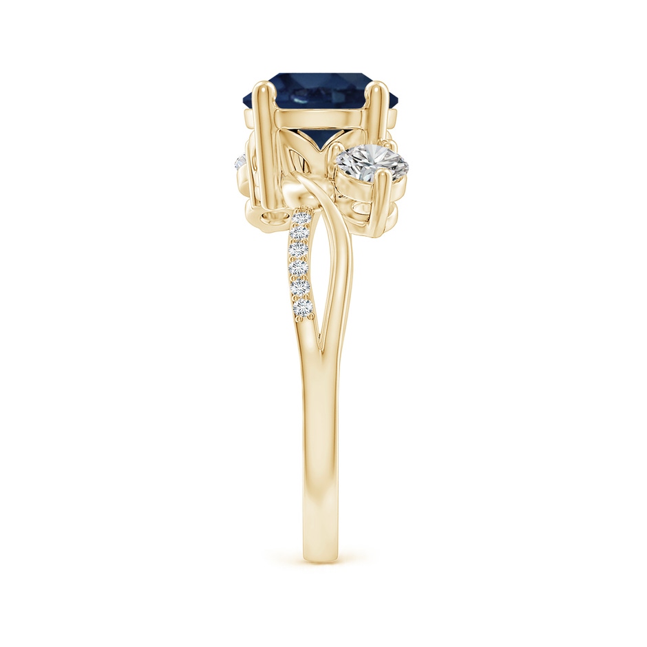 8mm AA Sapphire and Diamond Twisted Vine Ring in Yellow Gold side 299