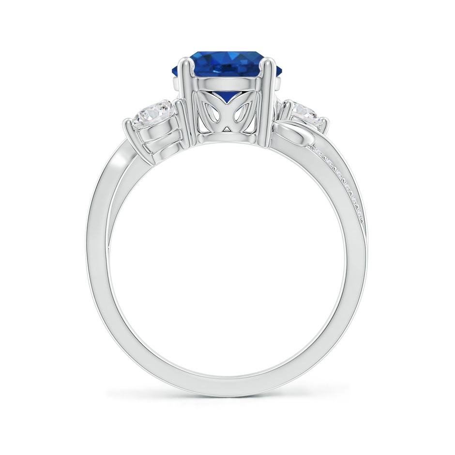 8mm AAA Sapphire and Diamond Twisted Vine Ring in 18K White Gold side 199