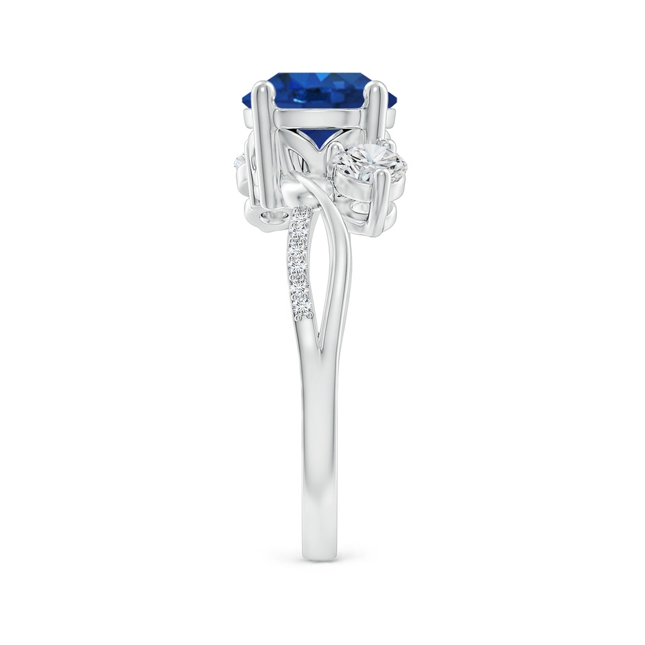 8mm AAA Sapphire and Diamond Twisted Vine Ring in P950 Platinum side 299