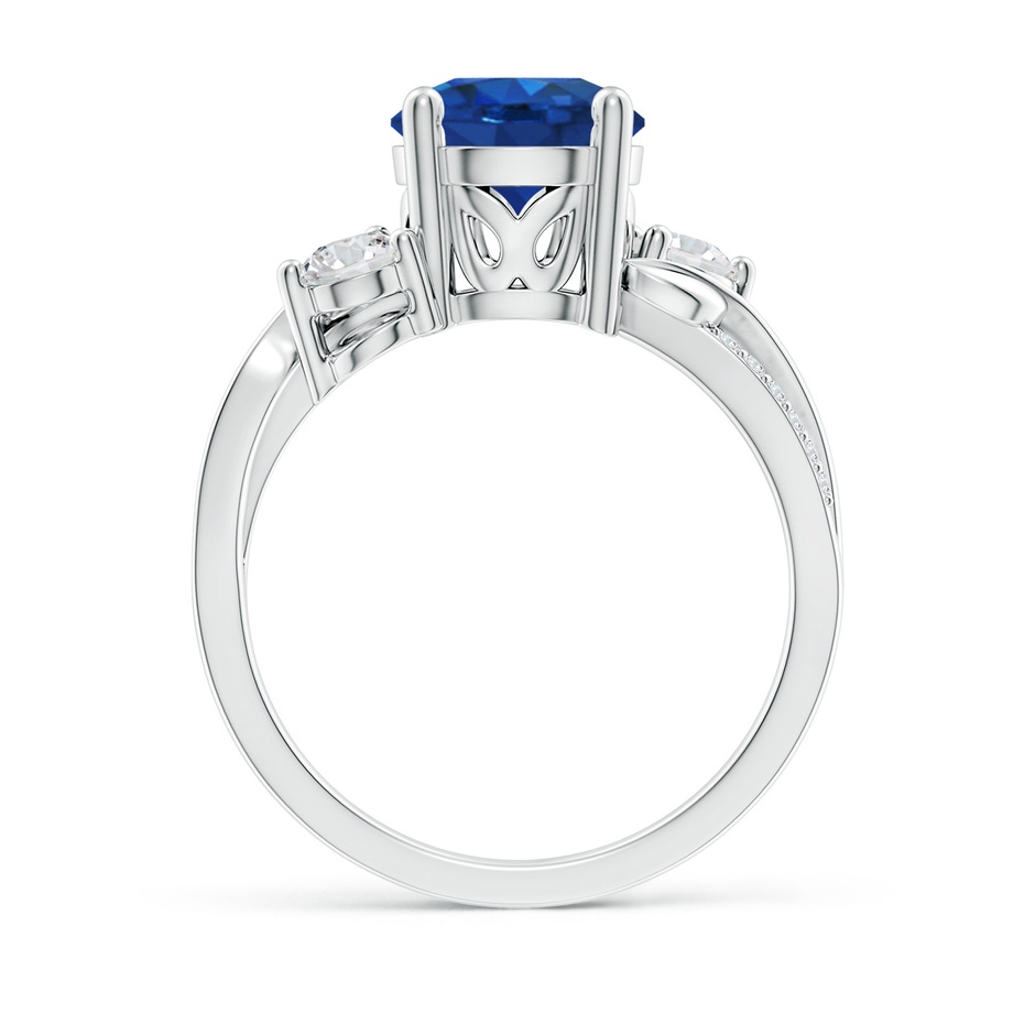 8mm AAA Sapphire and Diamond Twisted Vine Ring in White Gold side 199