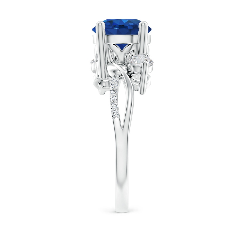 8mm AAA Sapphire and Diamond Twisted Vine Ring in White Gold side 299