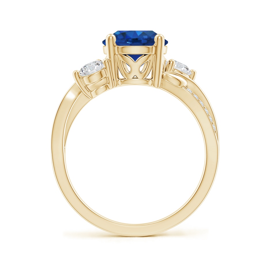 8mm AAA Sapphire and Diamond Twisted Vine Ring in Yellow Gold side 199
