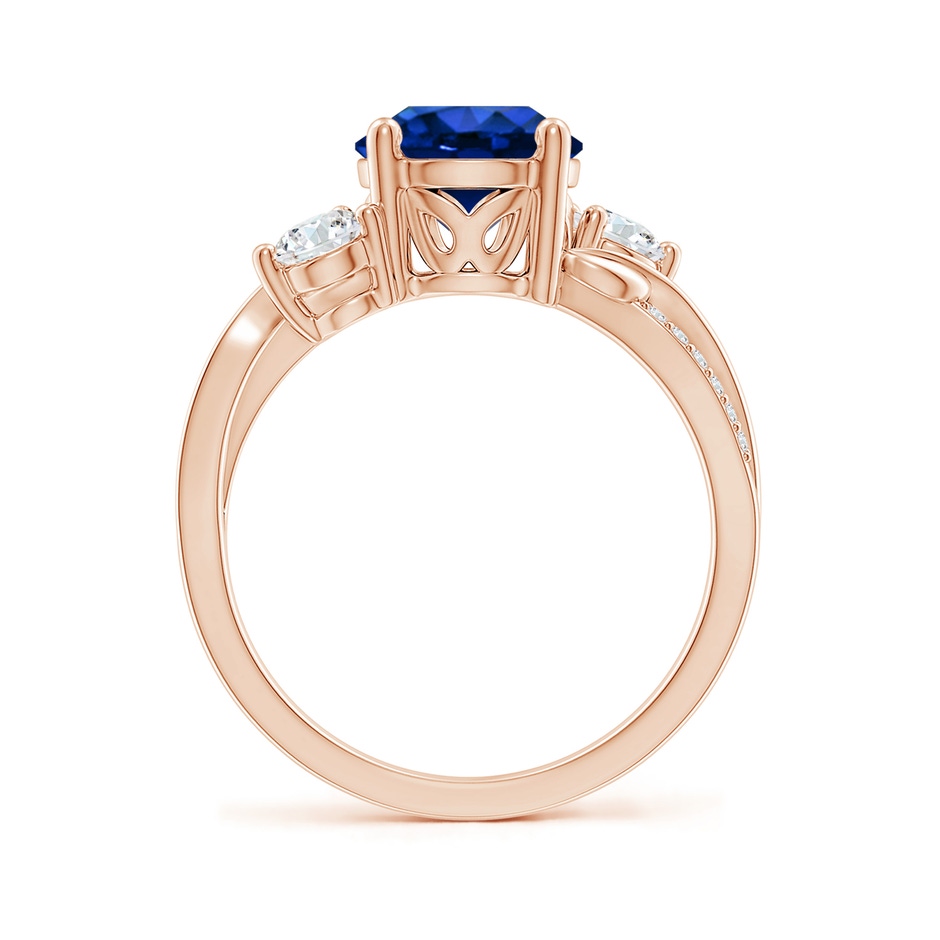 8mm AAAA Sapphire and Diamond Twisted Vine Ring in 18K Rose Gold side 199