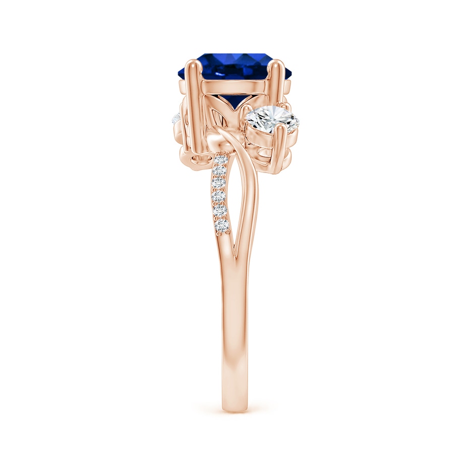 8mm AAAA Sapphire and Diamond Twisted Vine Ring in 18K Rose Gold side 299
