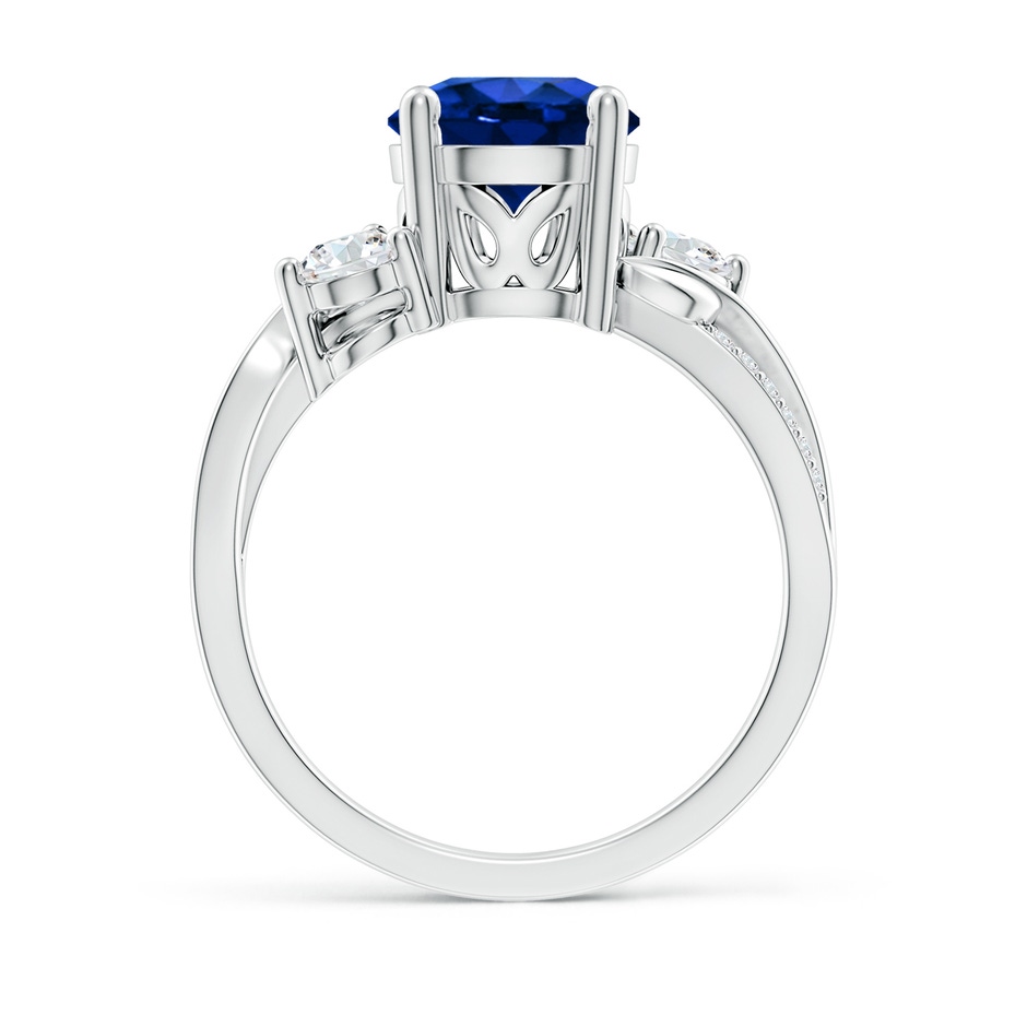 8mm AAAA Sapphire and Diamond Twisted Vine Ring in White Gold side 199