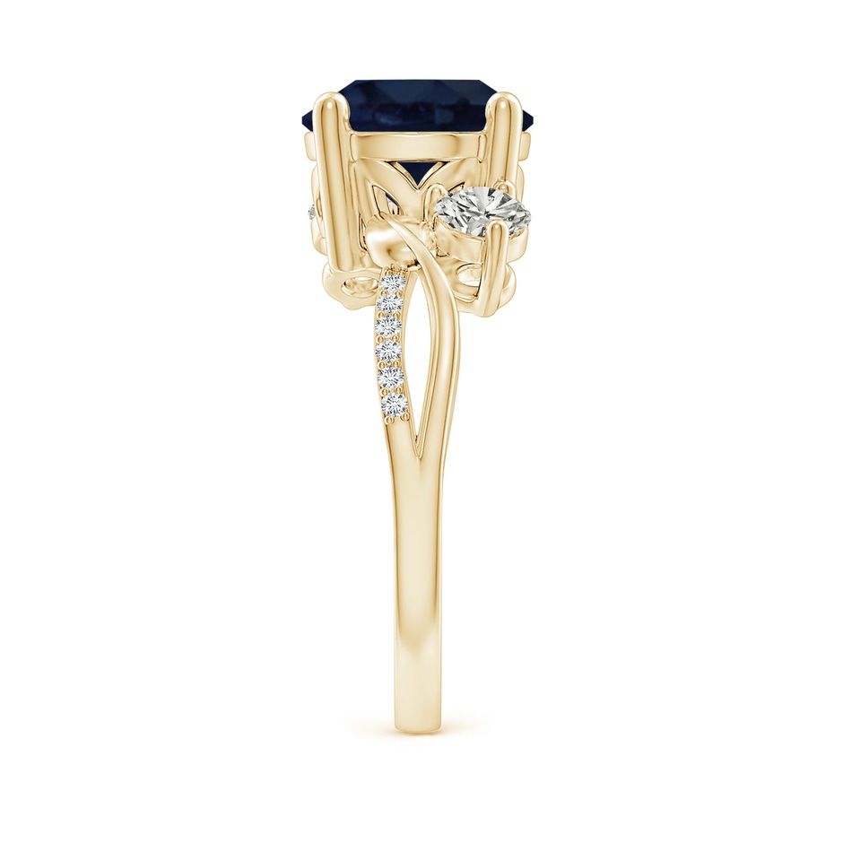 9mm A Sapphire and Diamond Twisted Vine Ring in Yellow Gold side 299