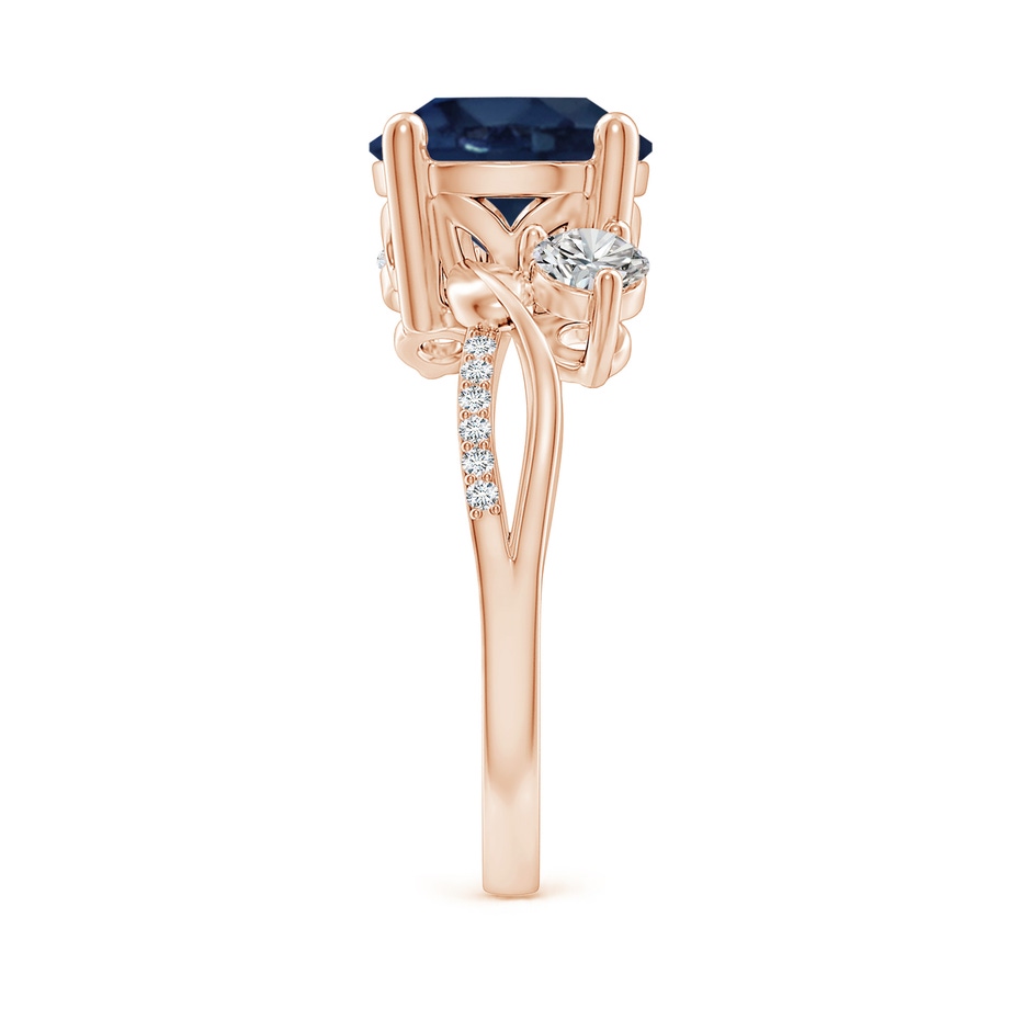 9mm AA Sapphire and Diamond Twisted Vine Ring in Rose Gold side 299